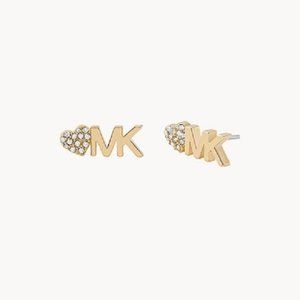 Michael Kors Gold Tone Heart Stud Earrings NIB